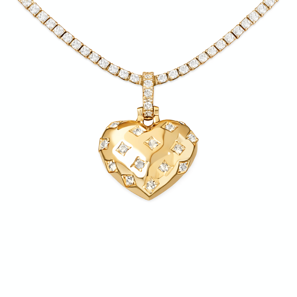 GLD Women Diamond GLD Star Heart Pendant in Yellow Gold