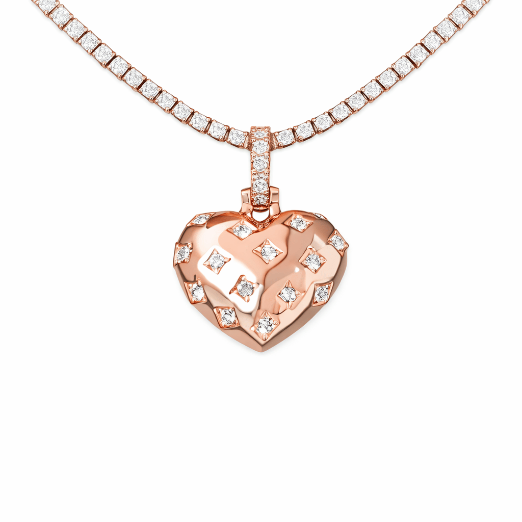 GLD Women Diamond GLD Star Heart Pendant in Rose Gold