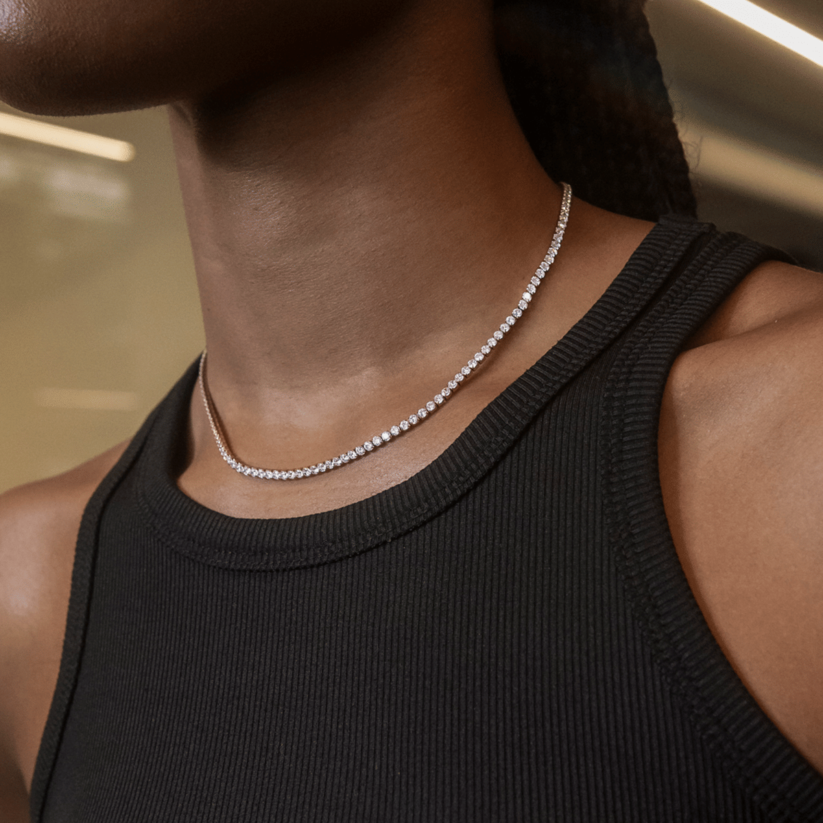 GLD PROMO SETS - WOMEN Micro Tennis Necklace in Rose Gold