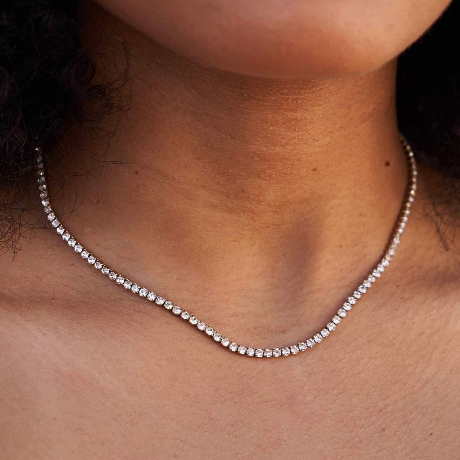 GLD PROMO SETS - WOMEN Micro Tennis Necklace in Yellow Gold