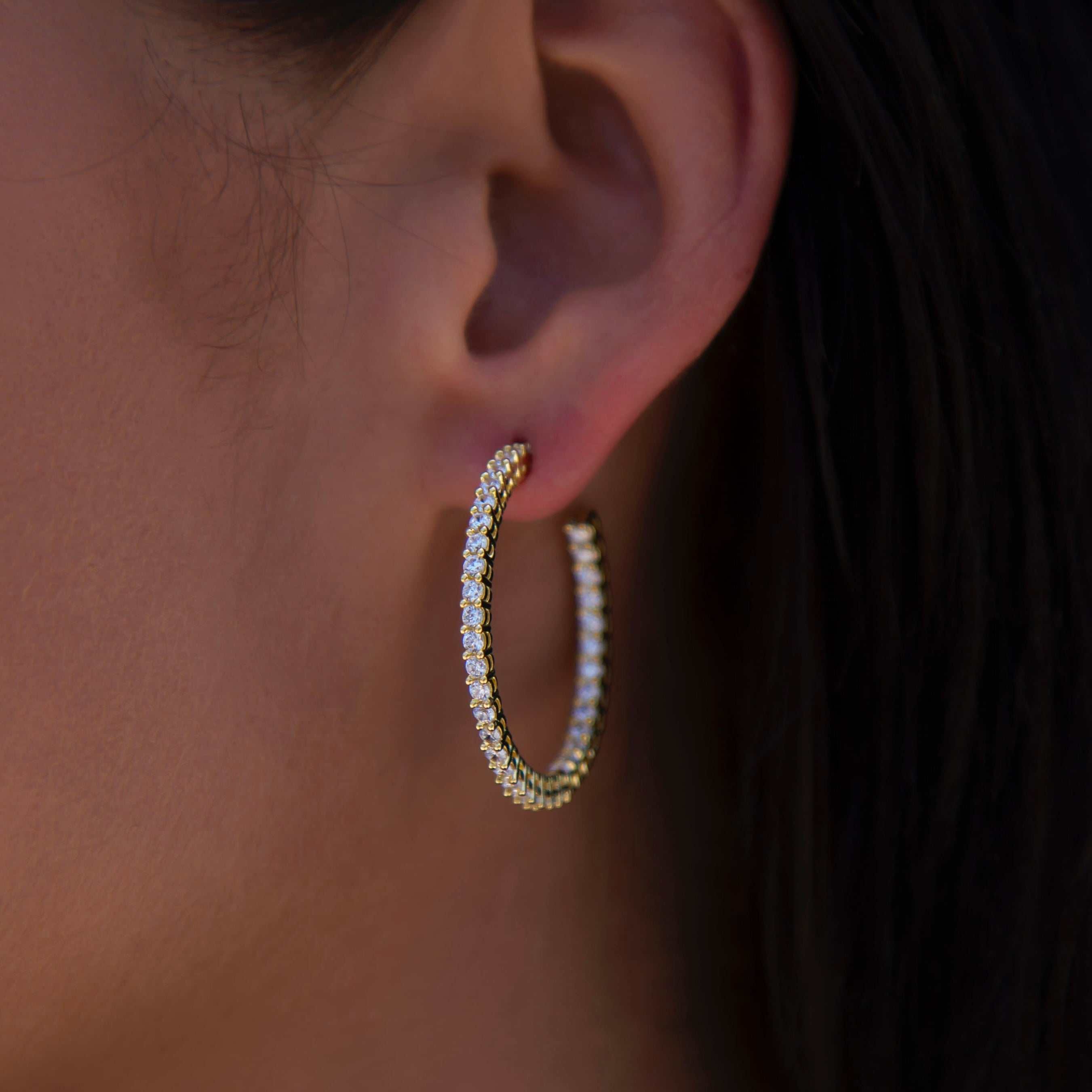 GLD Women GLD Eternity Hoop Earrings in Yellow Gold - 2 mm