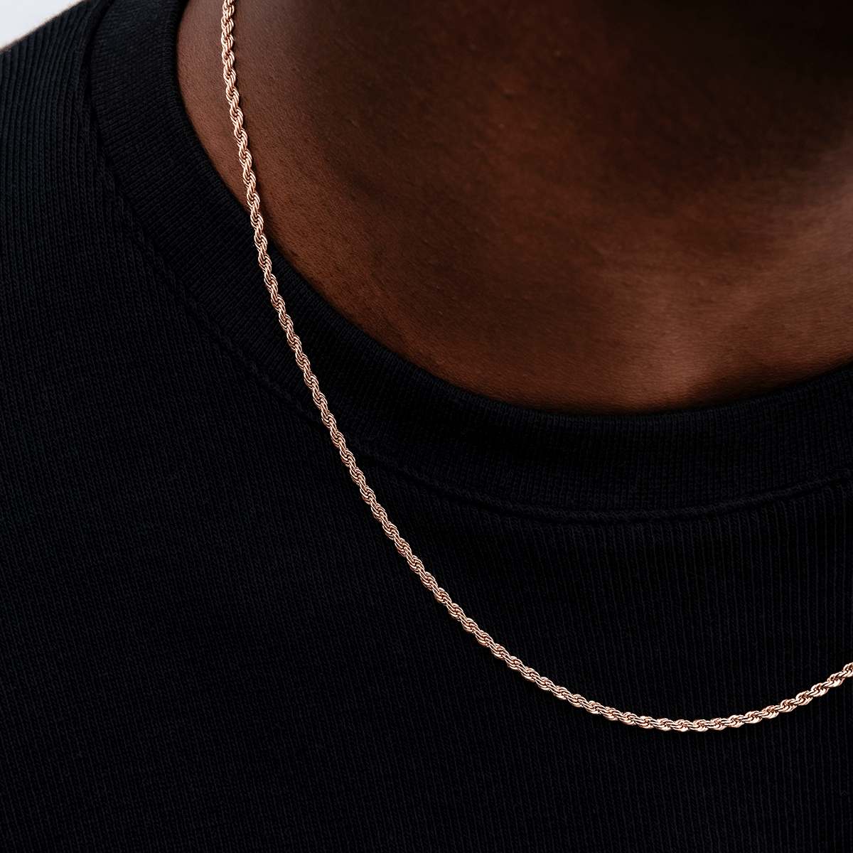 GLD Men GLD Rope Chain in Rose Gold - 2 mm