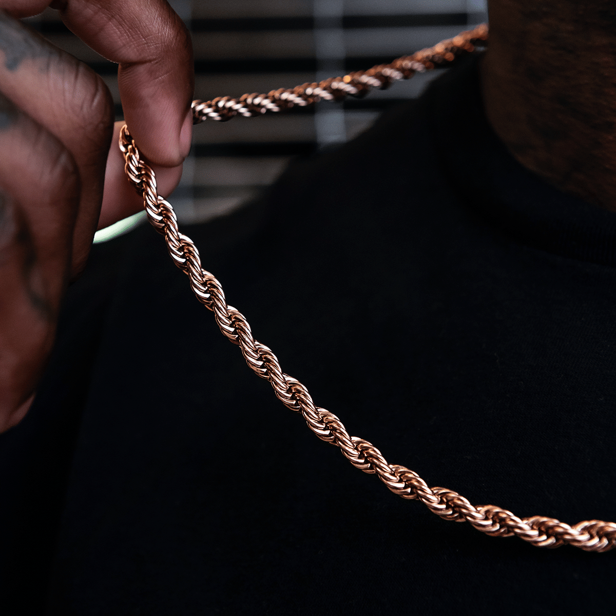 GLD Men GLD Rope Chain in Rose Gold - 6 mm
