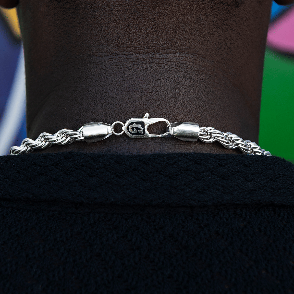GLD Men GLD Rope Chain in White Gold - 8 mm