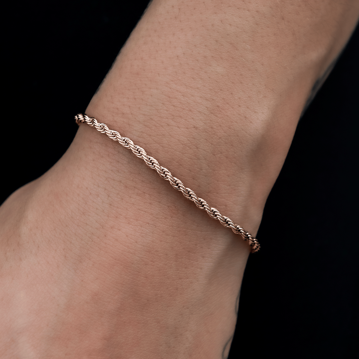 GLD Women GLD Rope Bracelet in Rose Gold - 2 mm