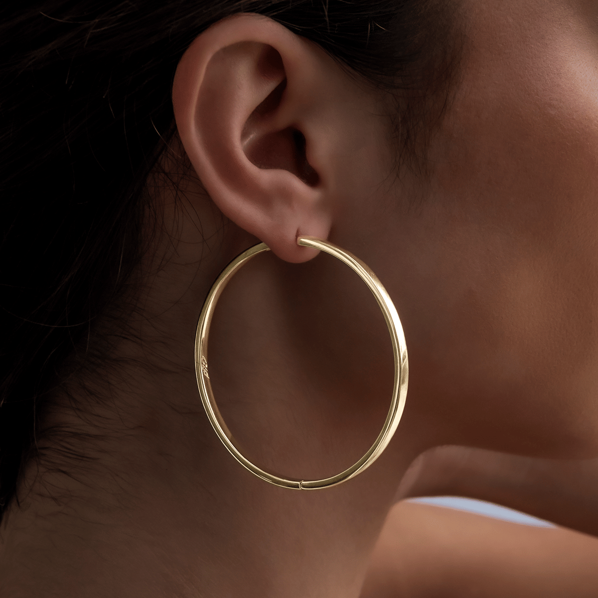 GLD Women GLD Polished Round Hoop Earrings in Yellow Gold
