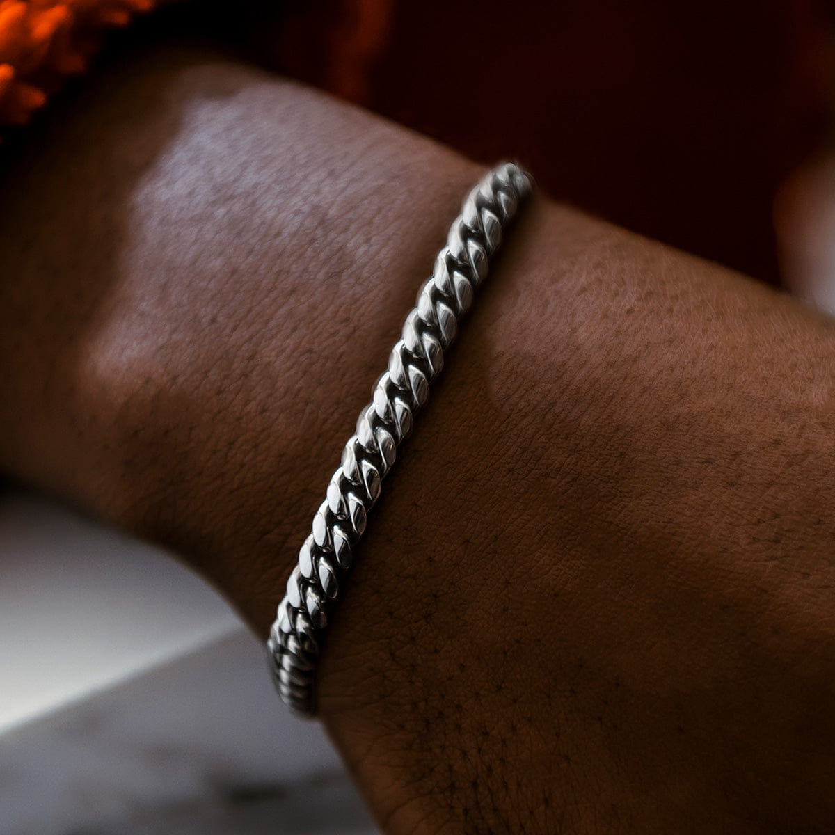 GLD Men GLD Miami Cuban Bracelet in White Gold - 6 mm