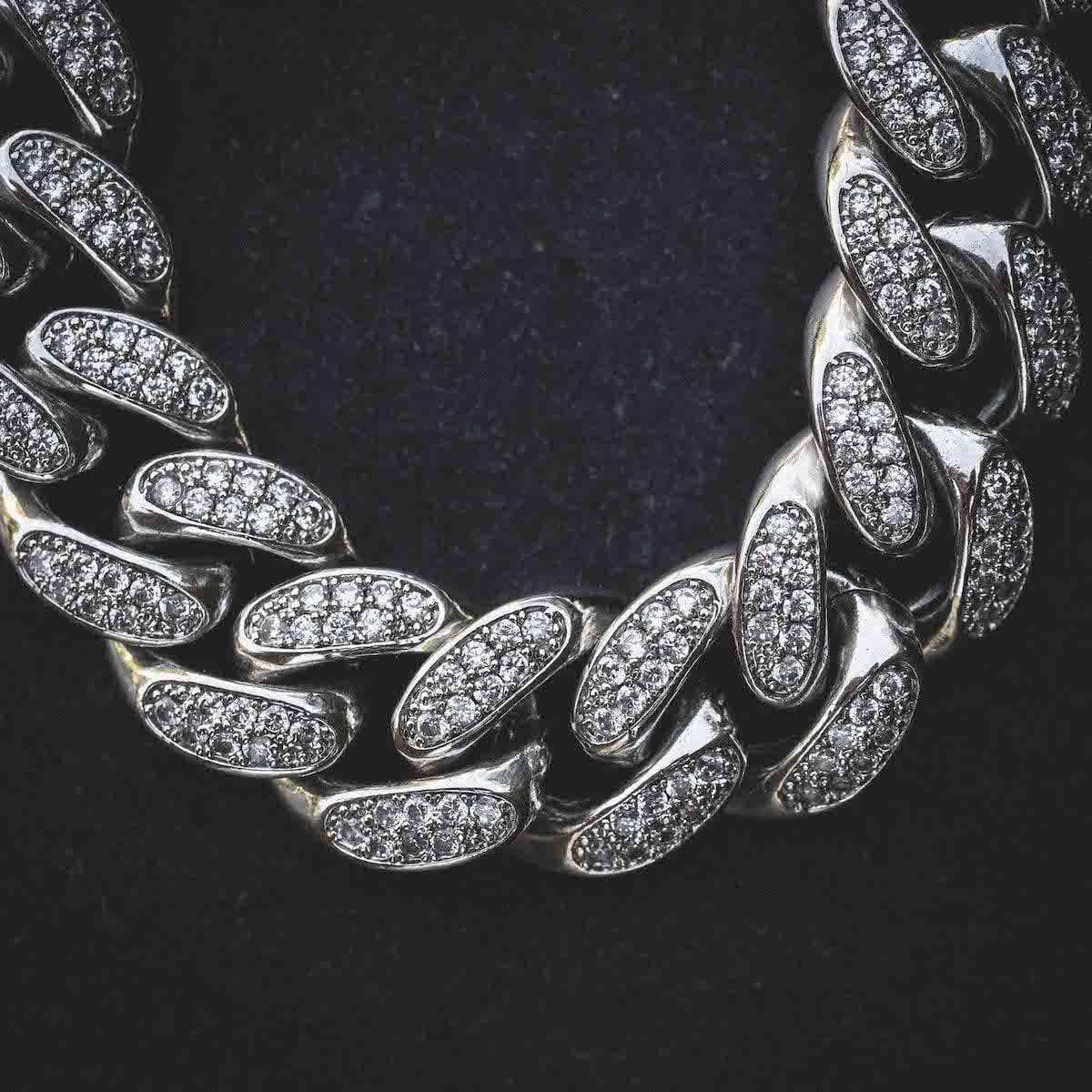 GLD Men GLD Diamond Cuban Link Chain in White Gold - 19 mm
