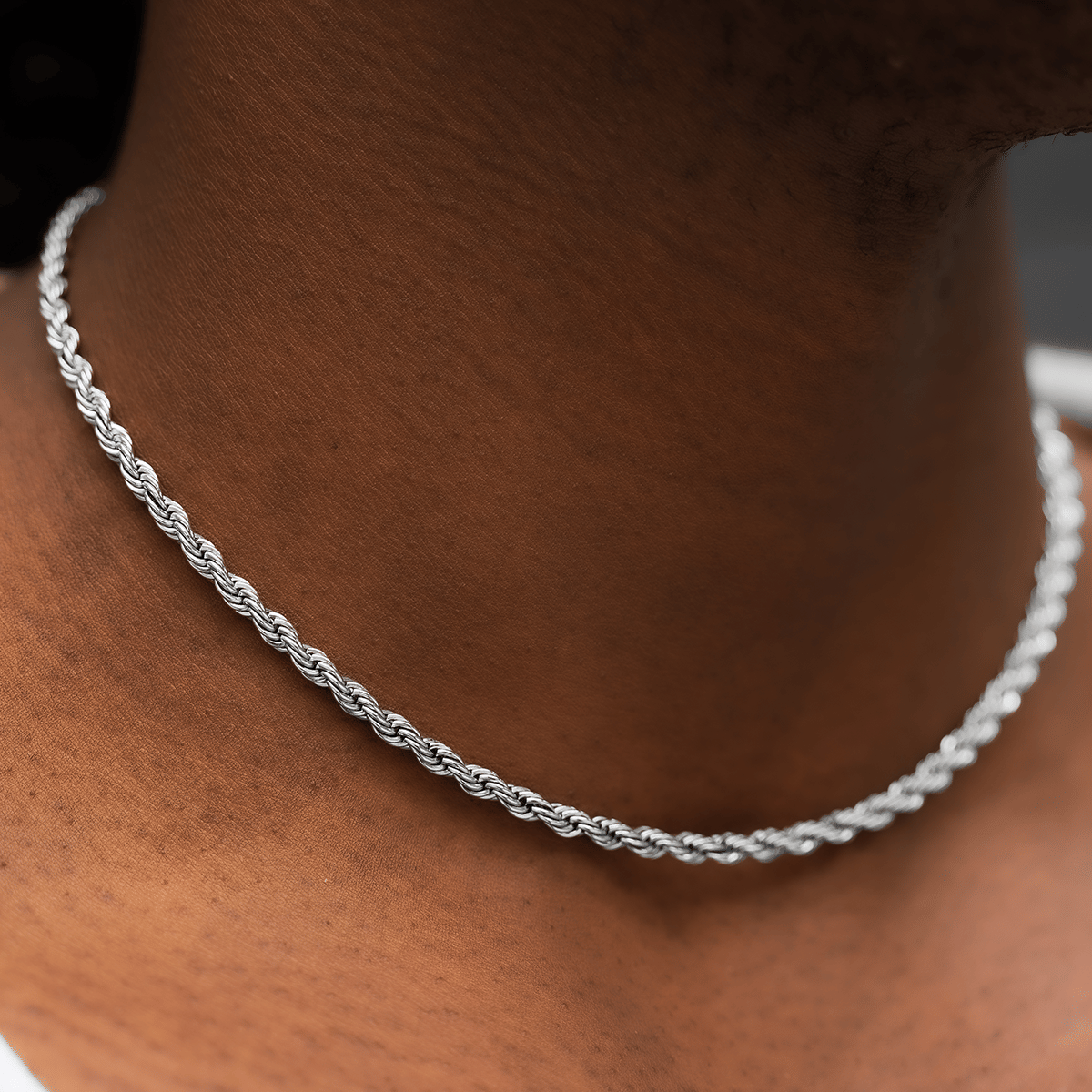GLD Men GLD Rope Chain in White Gold - 4 mm
