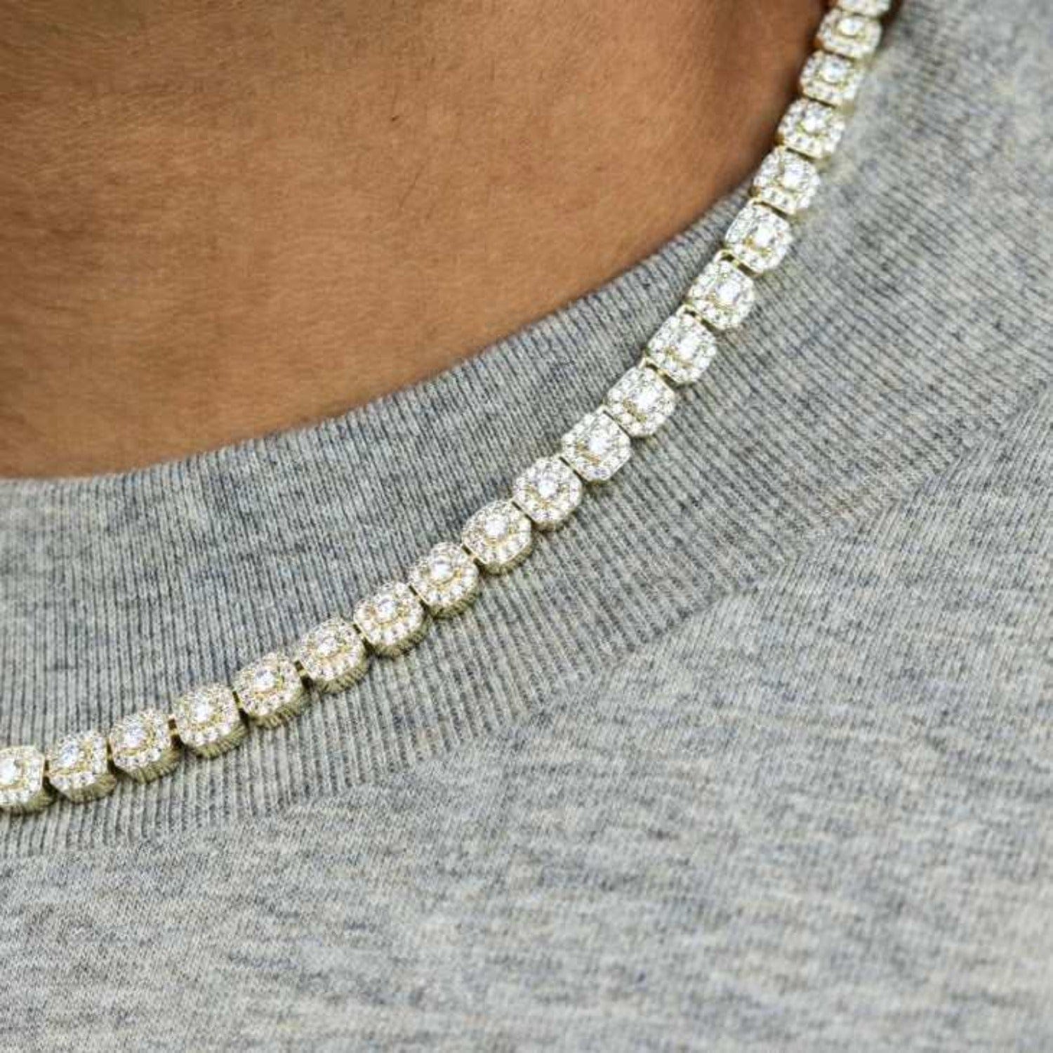 GLD Men GLD Micro Clustered Tennis Chain - Yellow Gold