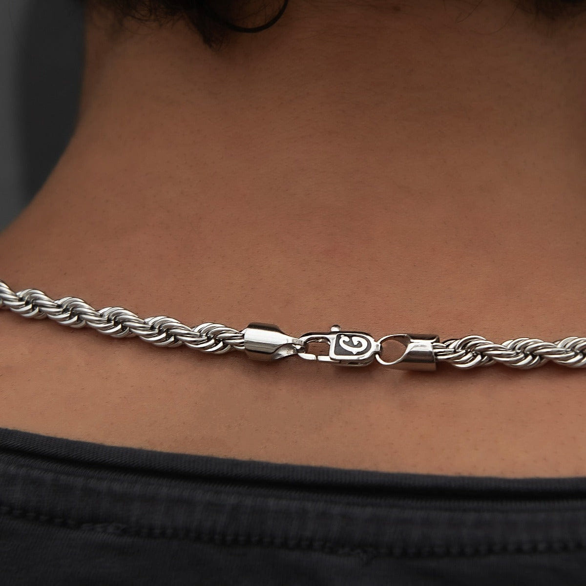 GLD Men GLD Rope Chain in White Gold - 6 mm