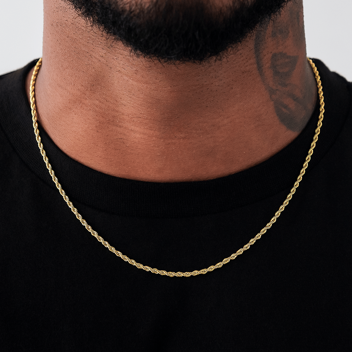 GLD Men GLD Rope Chain in Yellow Gold - 2 mm