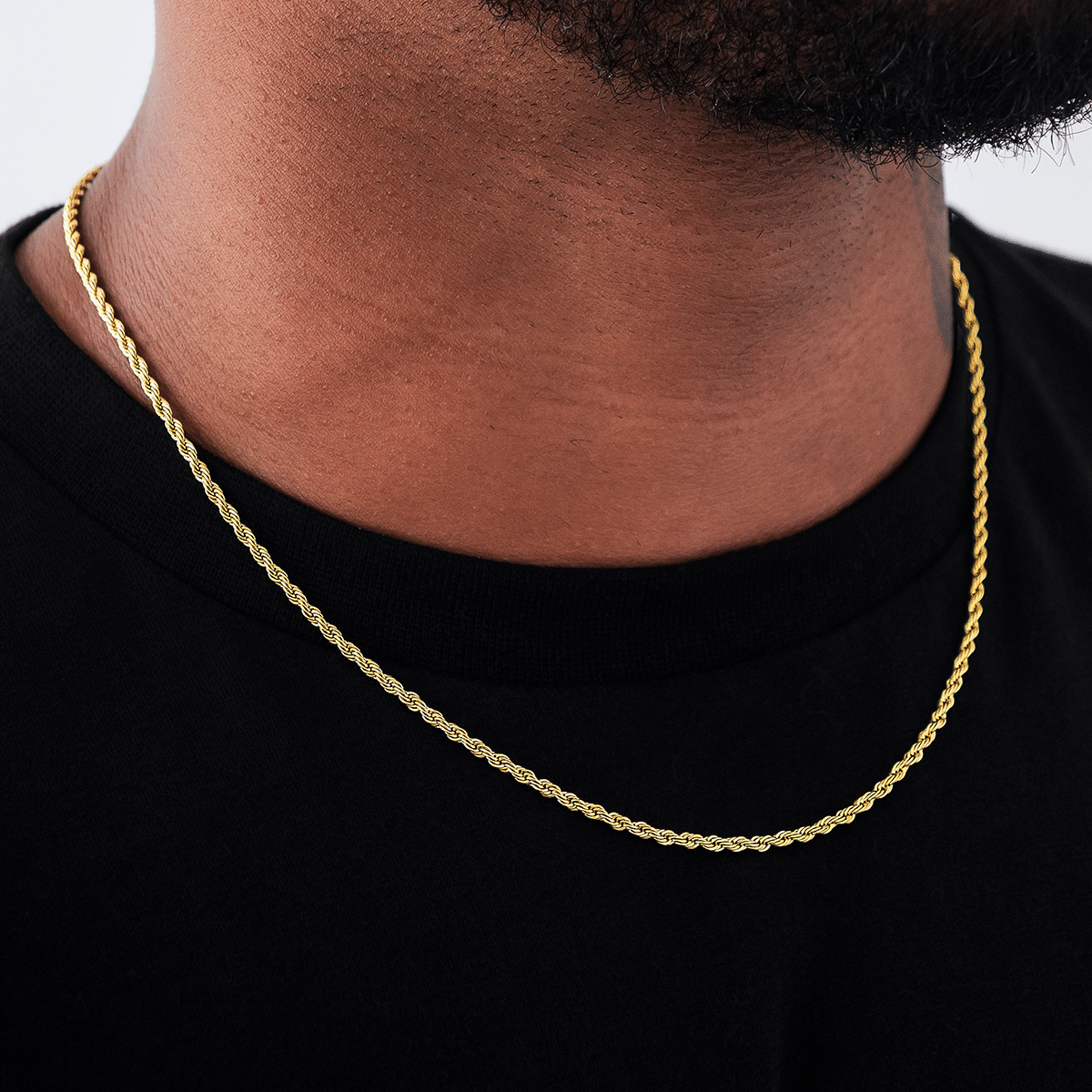 GLD Men GLD Rope Chain in Yellow Gold - 2 mm