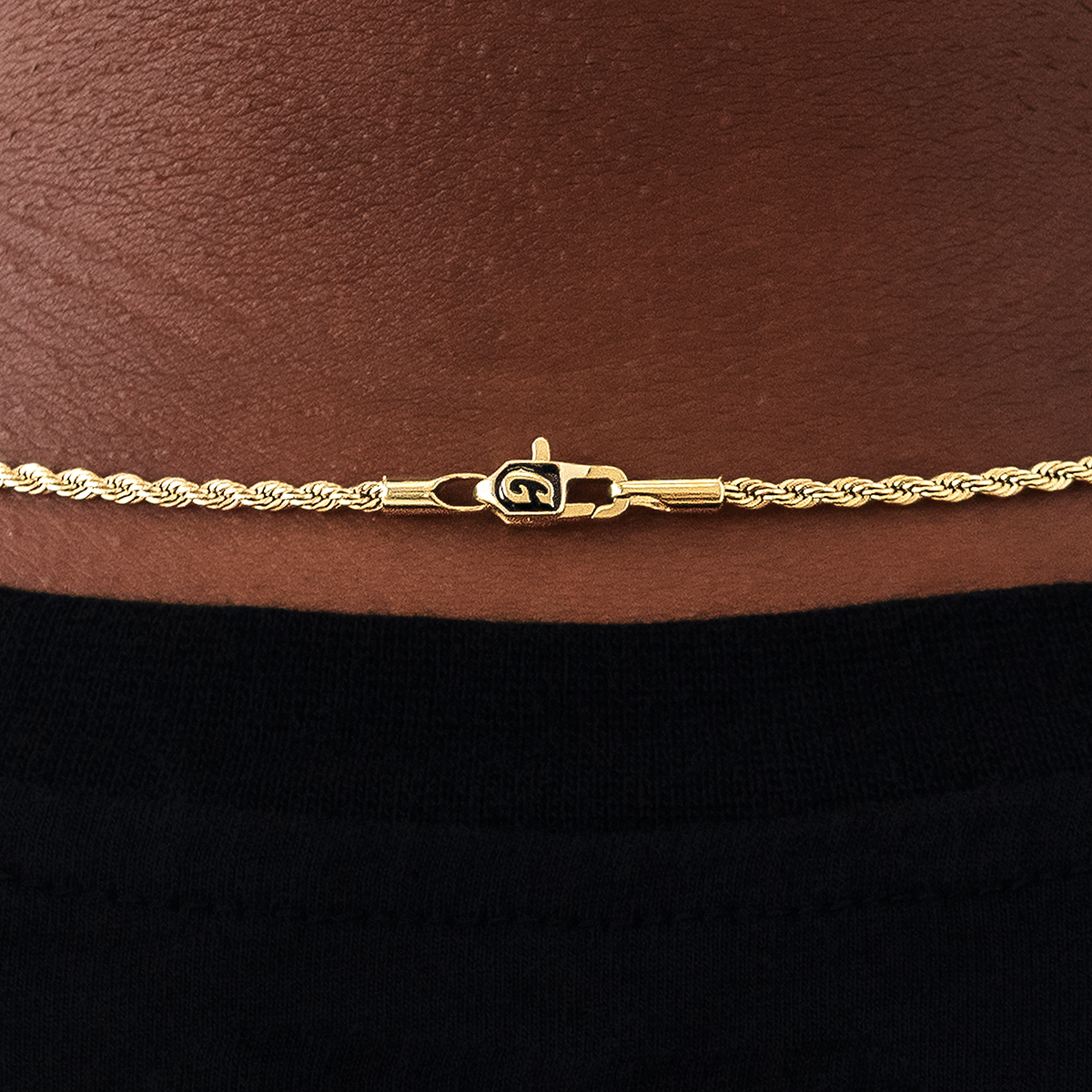 GLD Men GLD Rope Chain in Yellow Gold - 2 mm