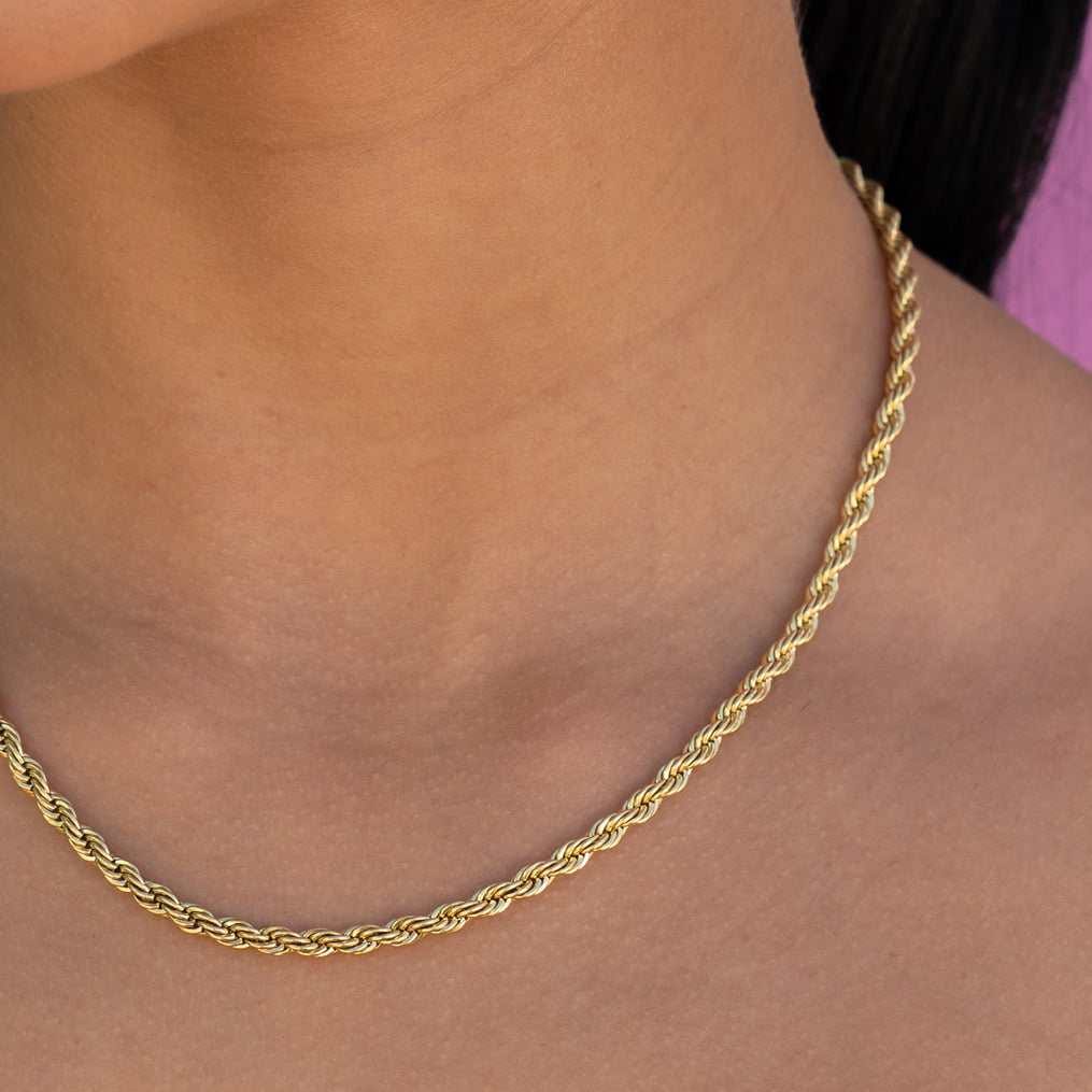 GLD Women GLD Rope Necklace in Yellow Gold - 4 mm