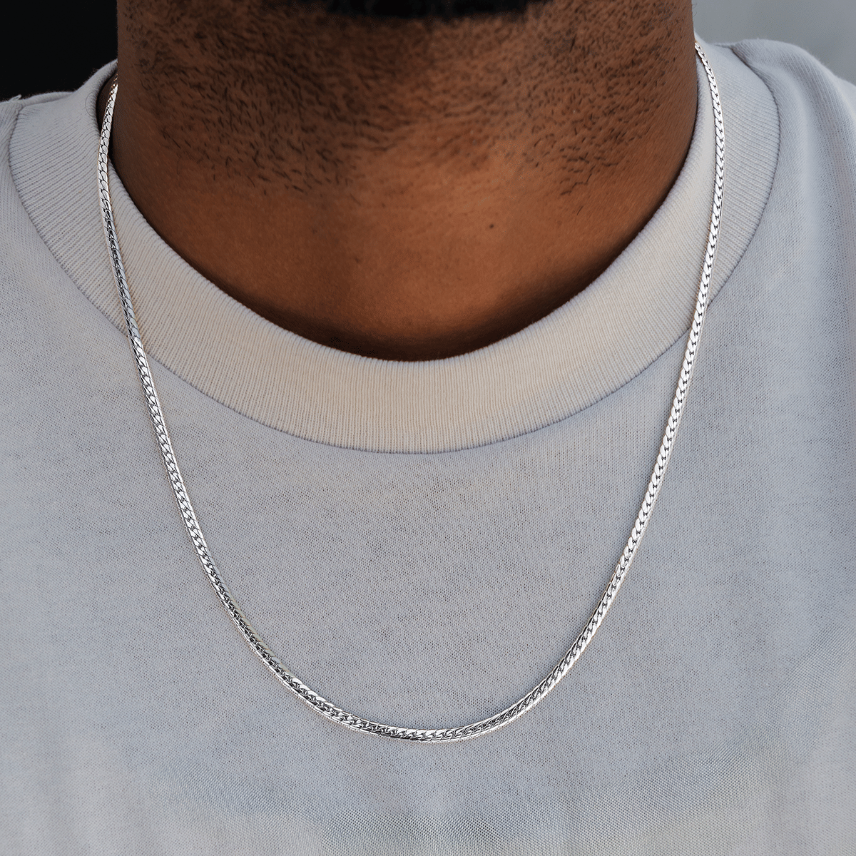GLD PROMO SETS South Beach Cuban™ Chain in White Gold - 3 mm