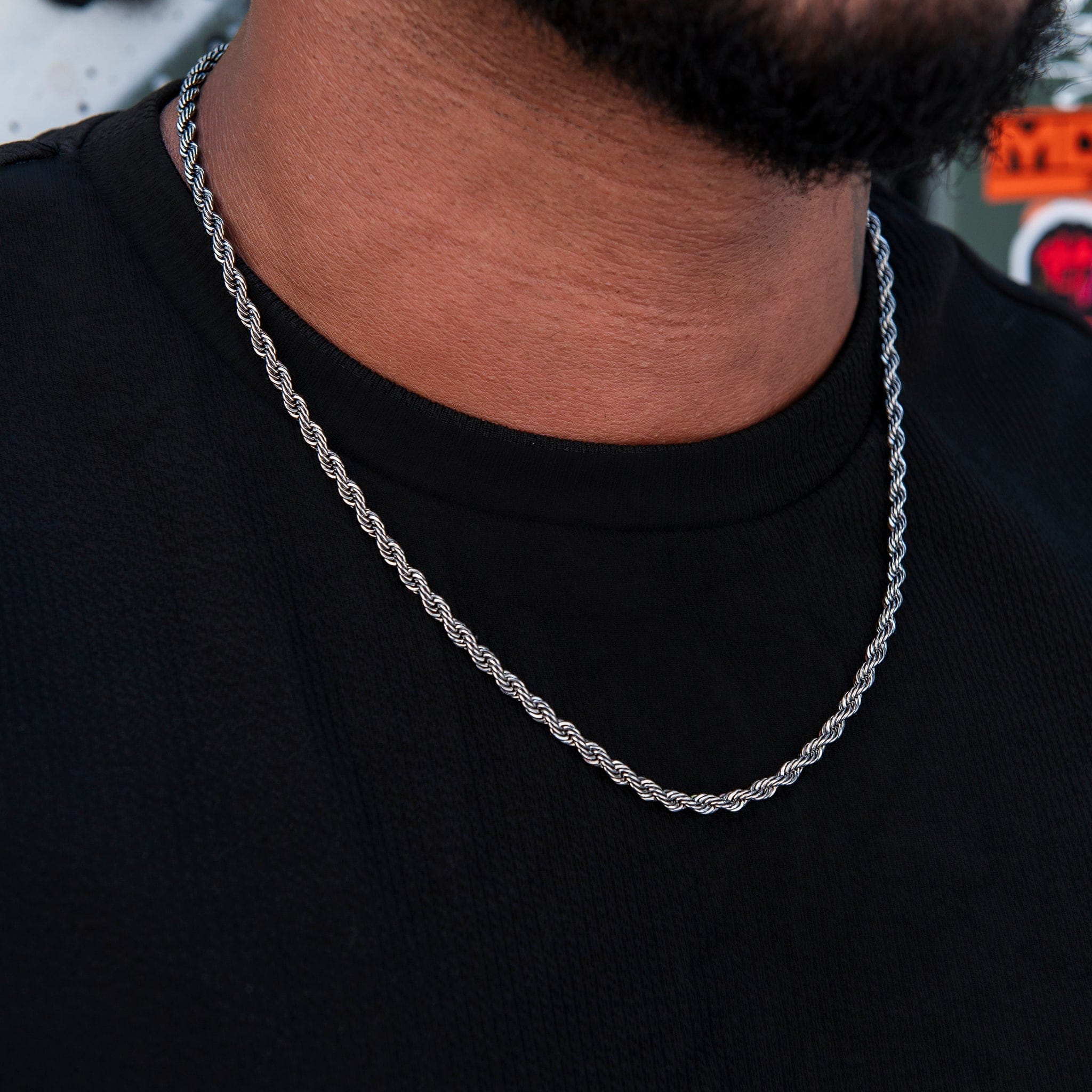GLD PROMO SETS Rope Chain in Black - 4 mm