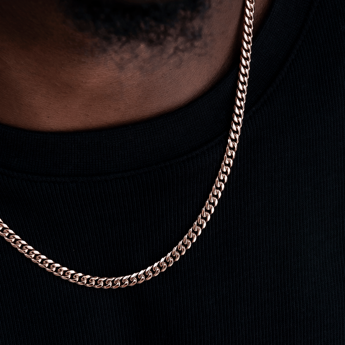 GLD PROMO SETS Cuban Link Chain in Rose Gold - 5 mm