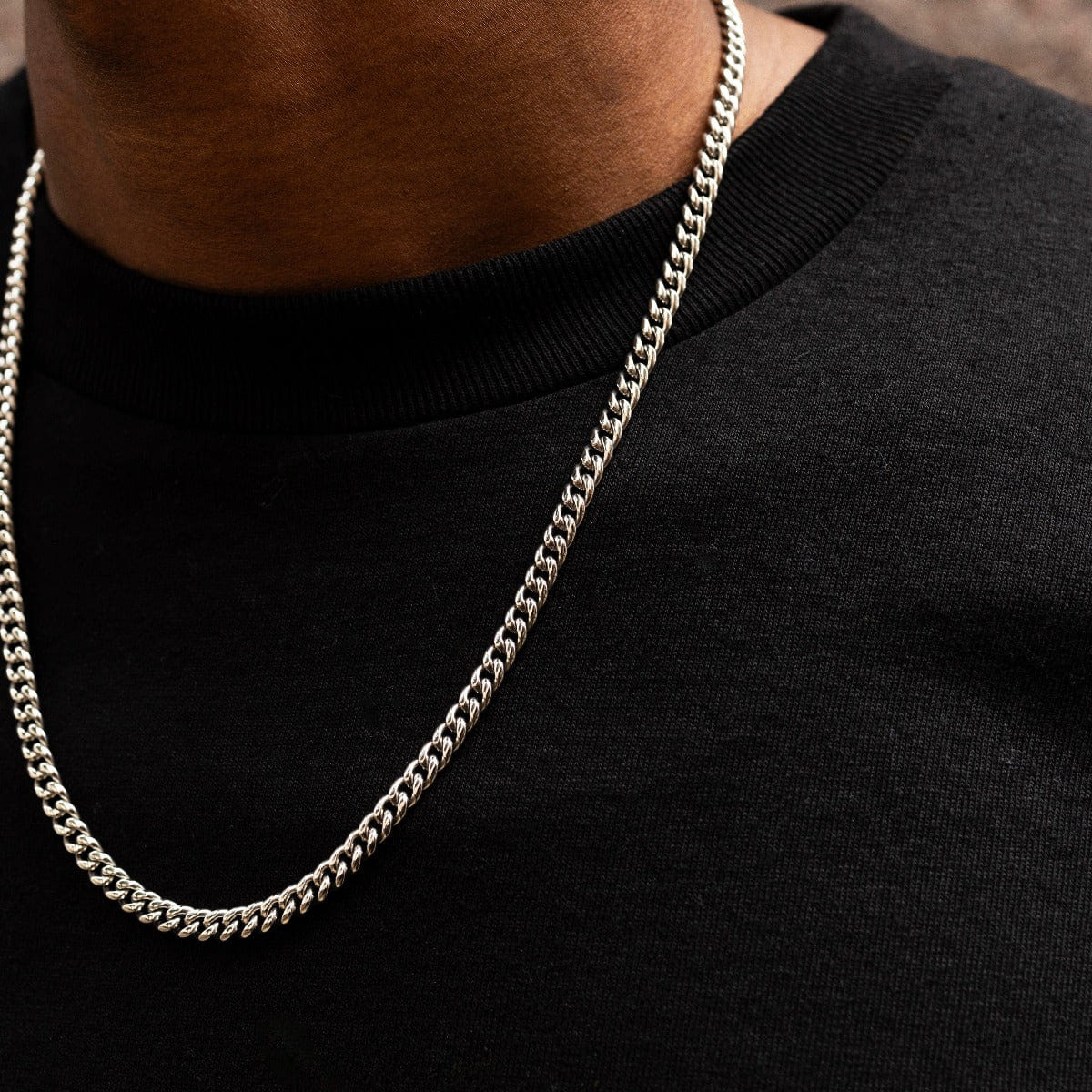 GLD PROMO SETS Cuban Link Chain in White Gold - 5 mm