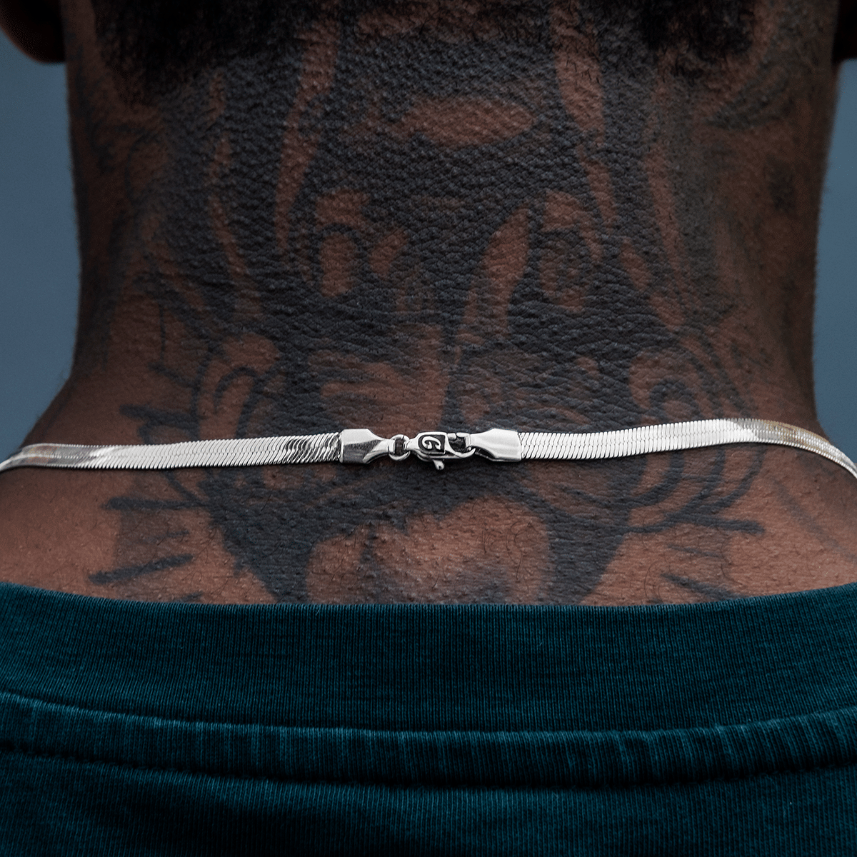 GLD PROMO SETS Herringbone Chain in White Gold - 4 mm
