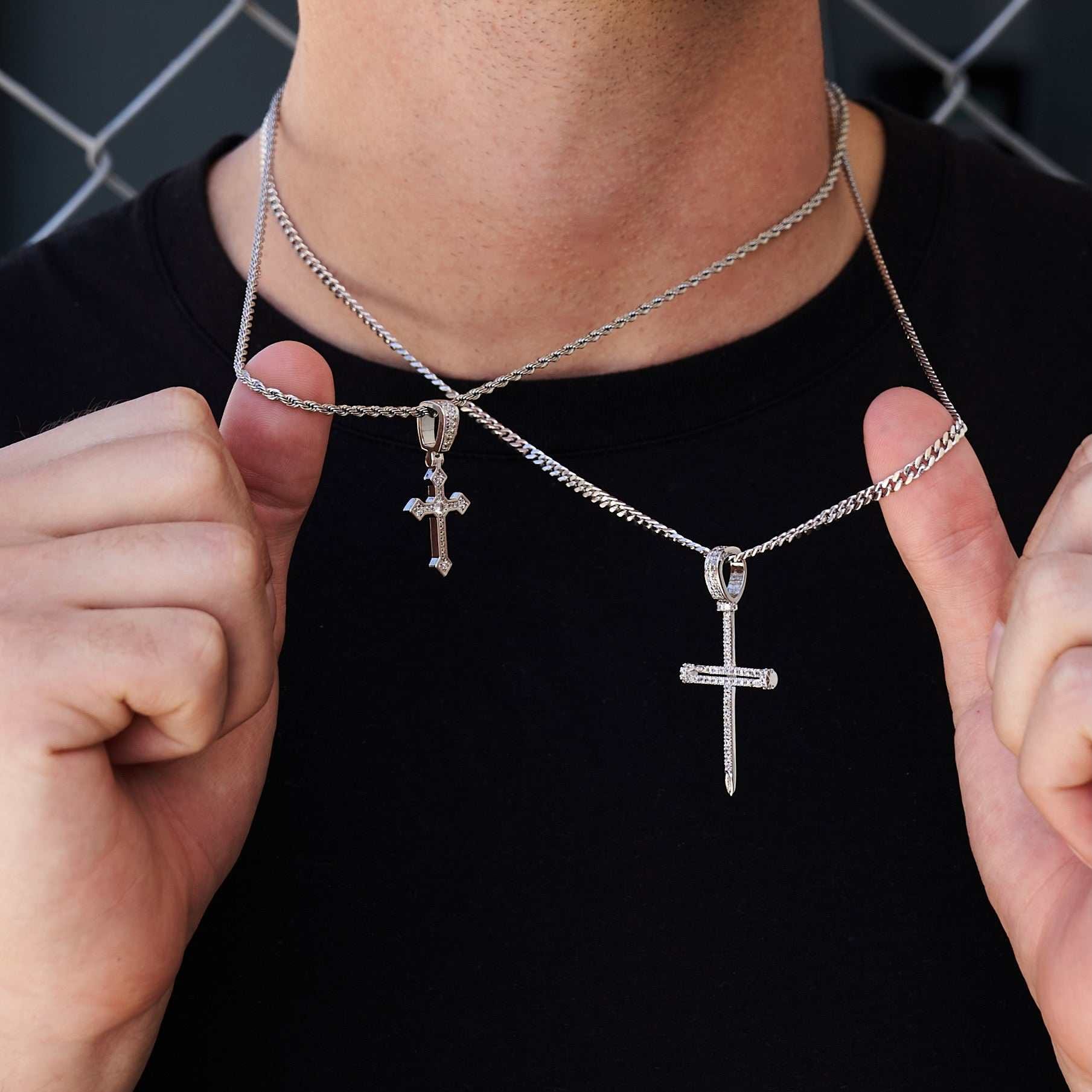 GLD Men Choose 2 Chains + 2 Pendants - White Gold