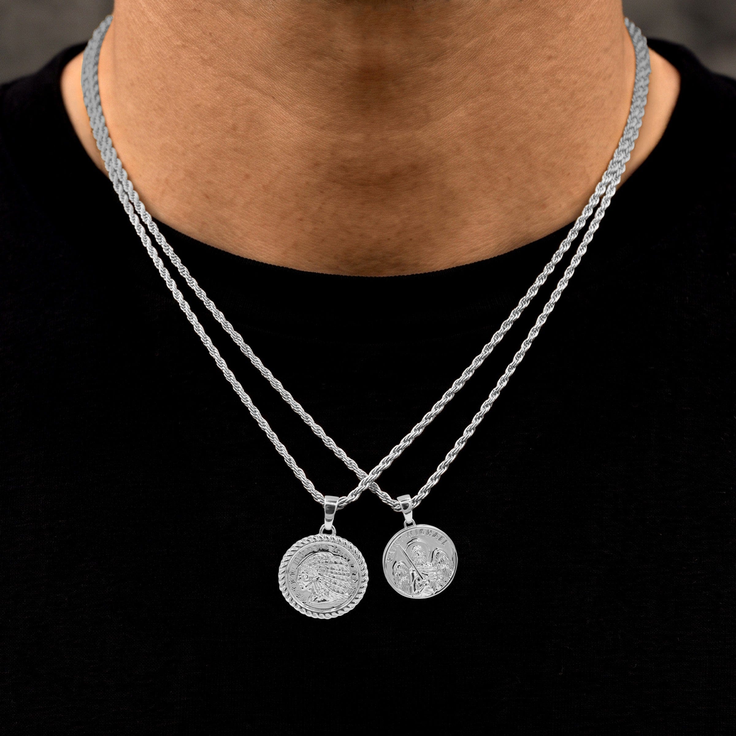 GLD Men Choose 2 Chains + 2 Pendants - White Gold