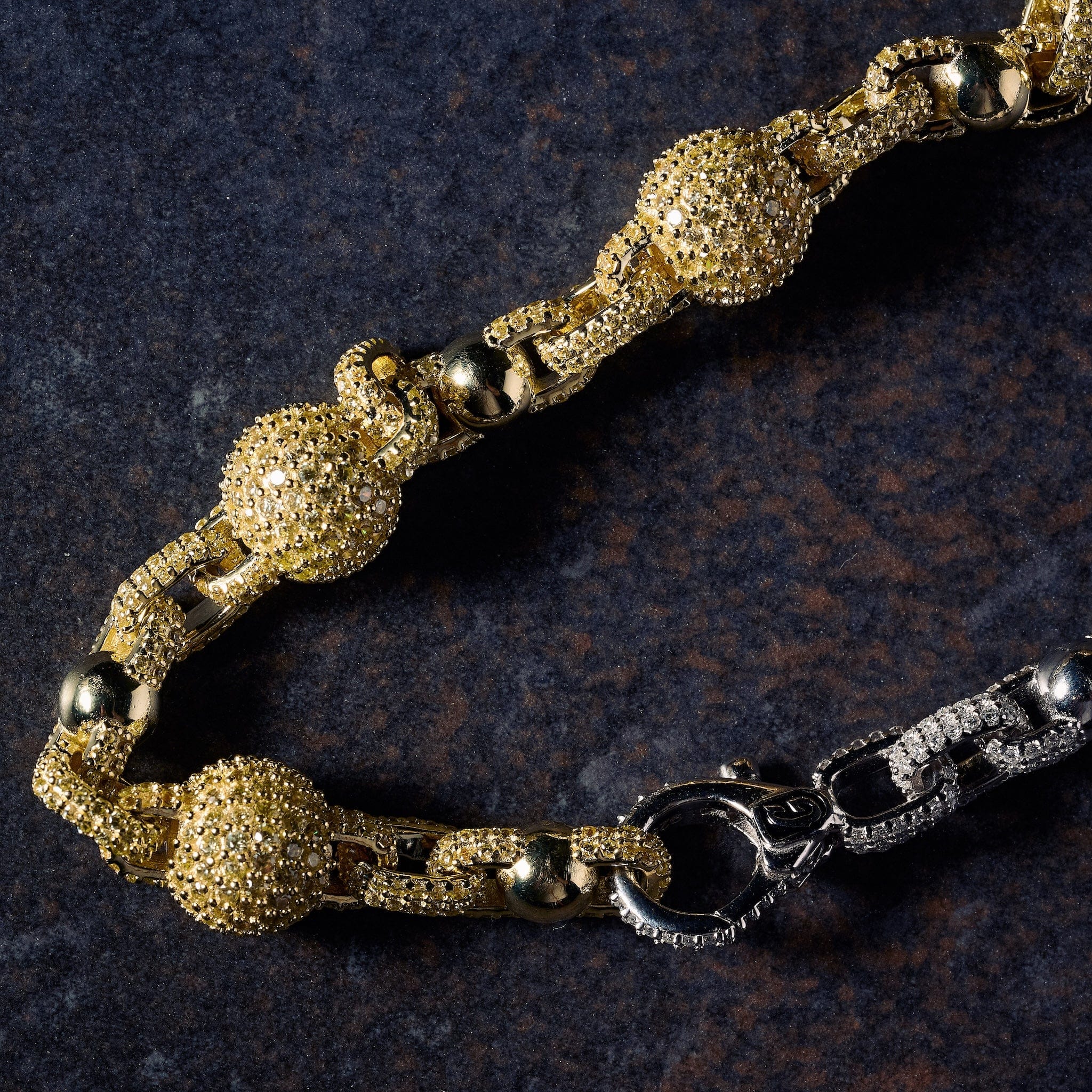 GLD Men GLD x Bloody Osiris Dual Finish Ball Chain in White and Yellow Gold