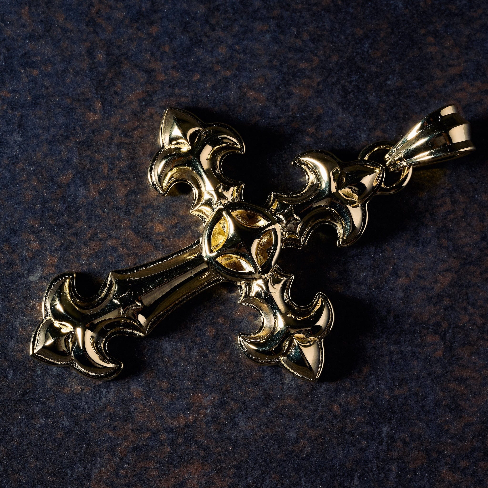 GLD Men GLD x Bloody Osiris Large Cross Pendant in Yellow Gold Vermeil