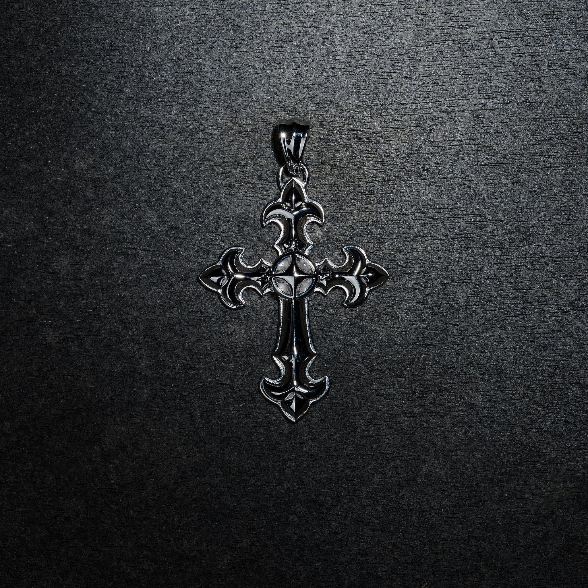 GLD Men GLD x Bloody Osiris Large Cross Pendant in White Gold Vermeil