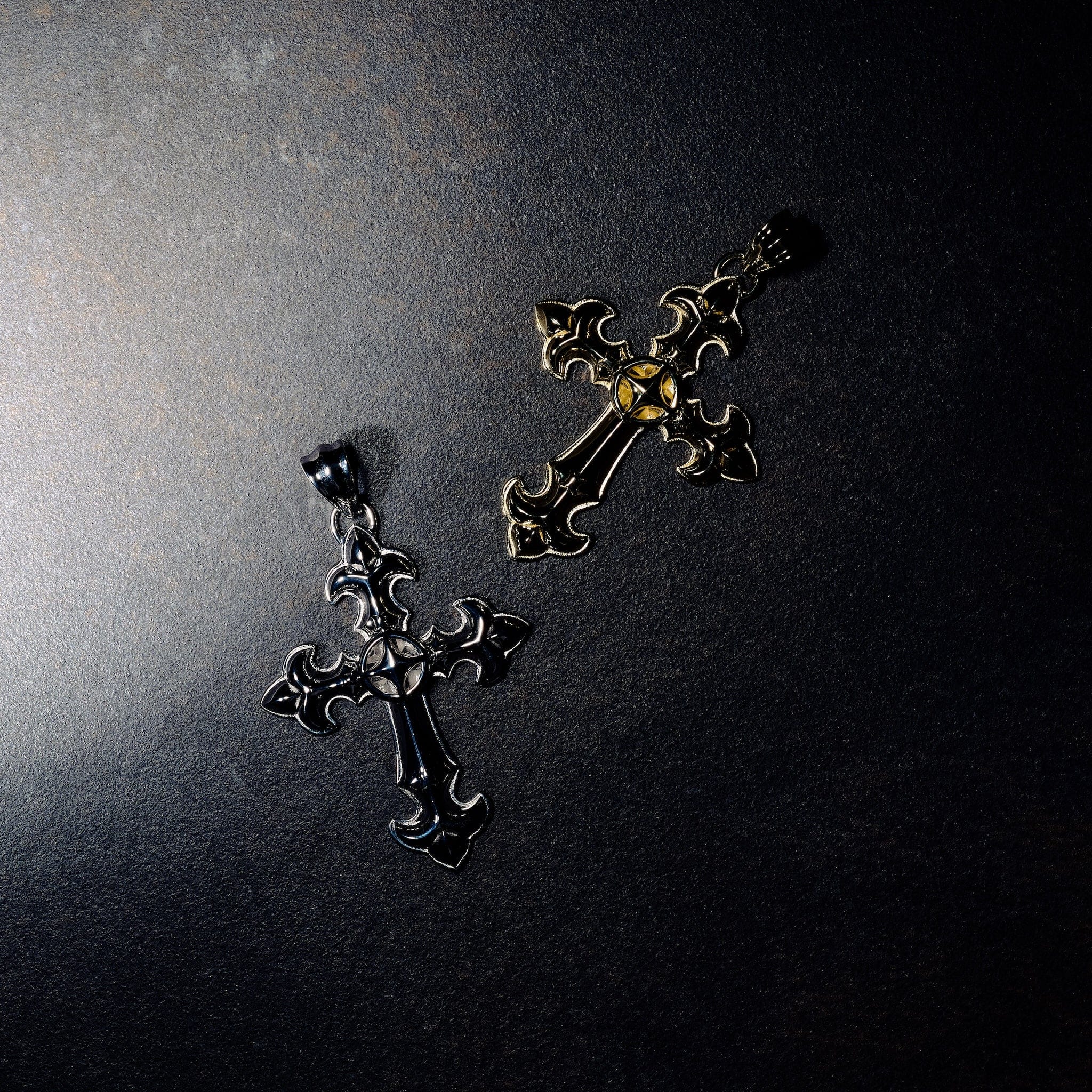 GLD Men GLD x Bloody Osiris Large Cross Pendant in White Gold Vermeil