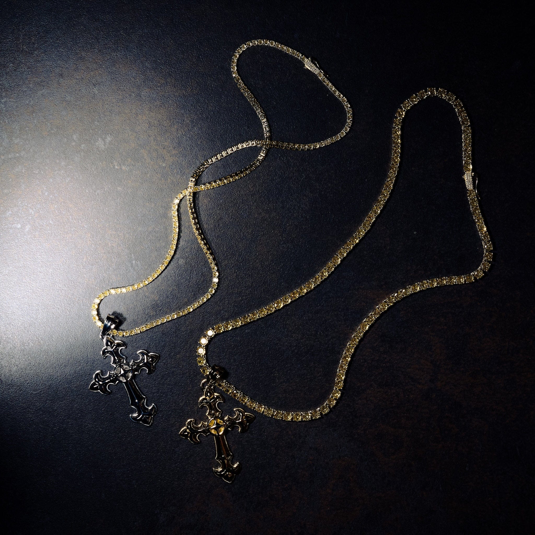 GLD Men GLD x Bloody Osiris Large Cross Pendant in White Gold Vermeil