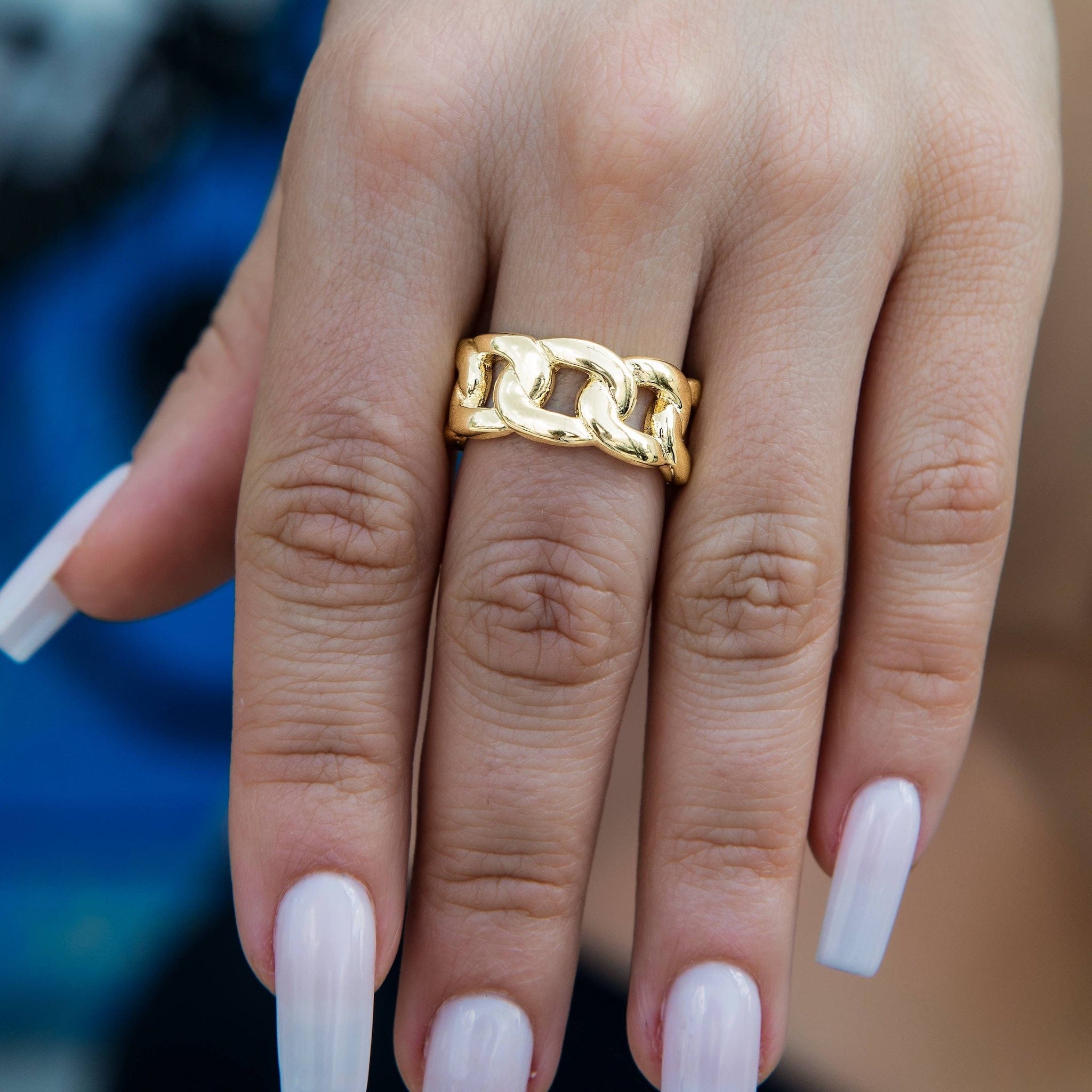 GLD PROMO - WOMEN Cuban Band Ring in Yellow Gold - 9 mm