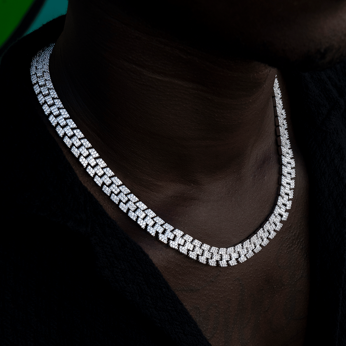 GLD PROMO Diamond Spine Chain in White Gold