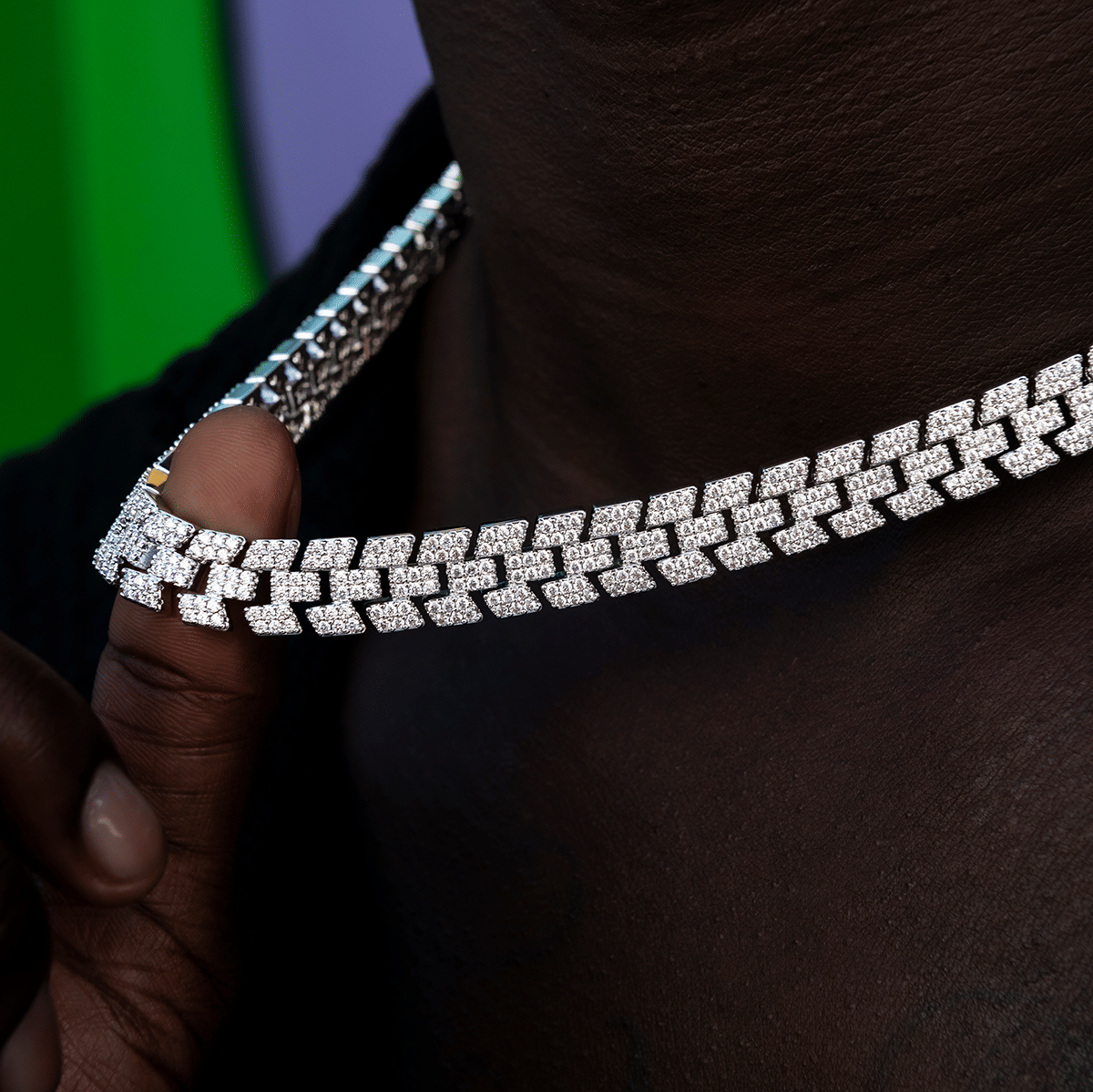 GLD PROMO Diamond Spine Chain in White Gold