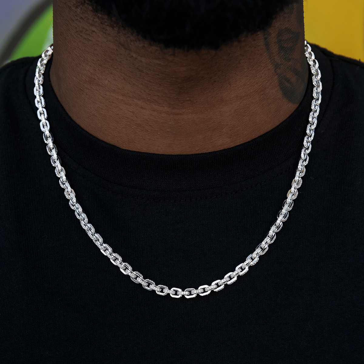 GLD PROMO Iced Box Chain in White Gold
