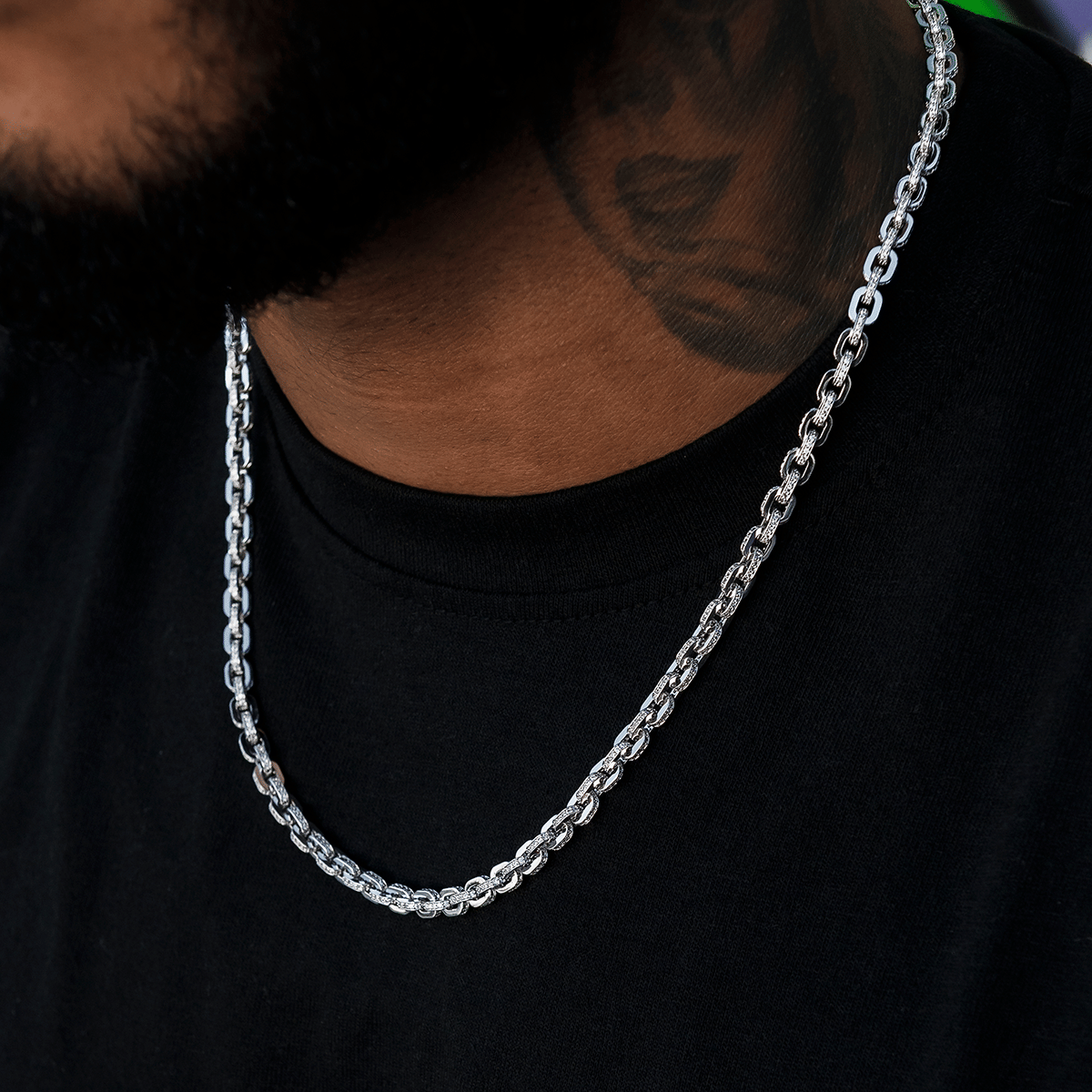 GLD PROMO Iced Box Chain in White Gold