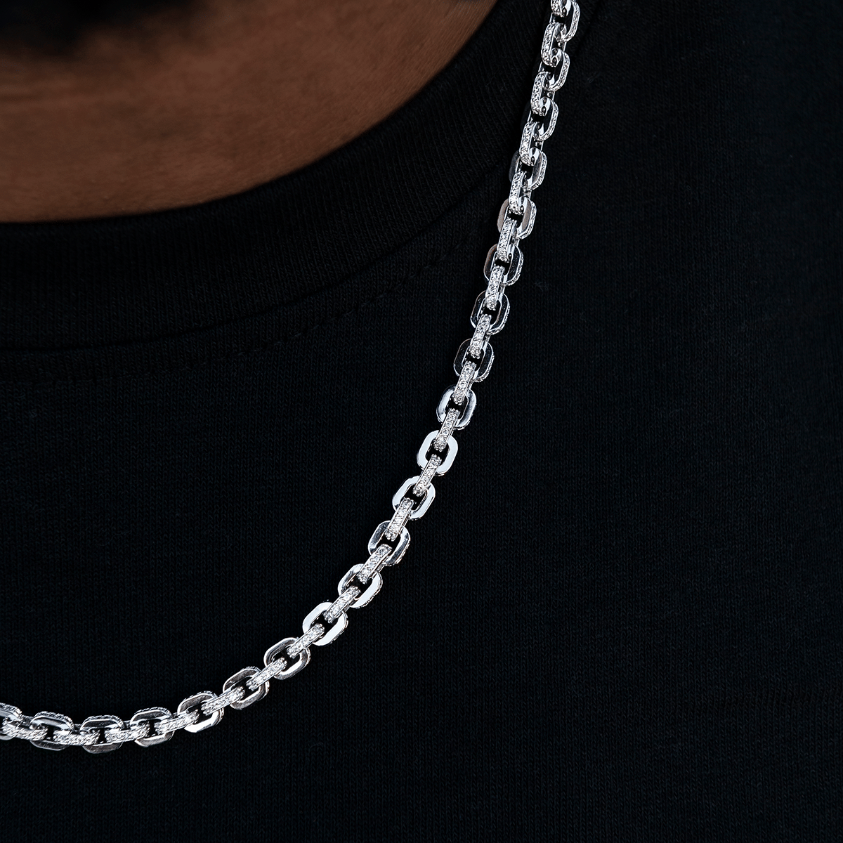 GLD PROMO Iced Box Chain in White Gold