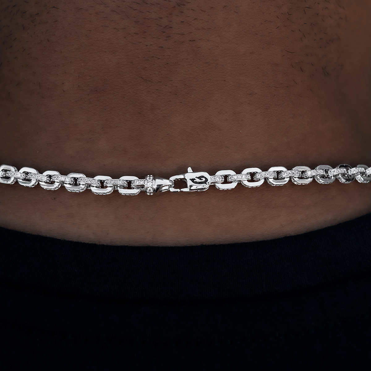 GLD PROMO Iced Box Chain in White Gold