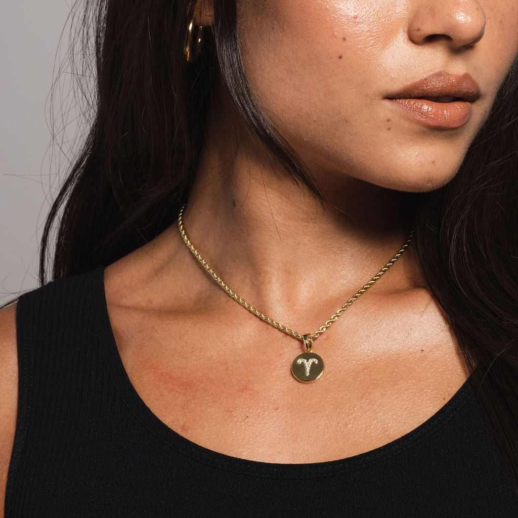 GLD PROMO - WOMEN Astrology Coin Pendants in Yellow Gold