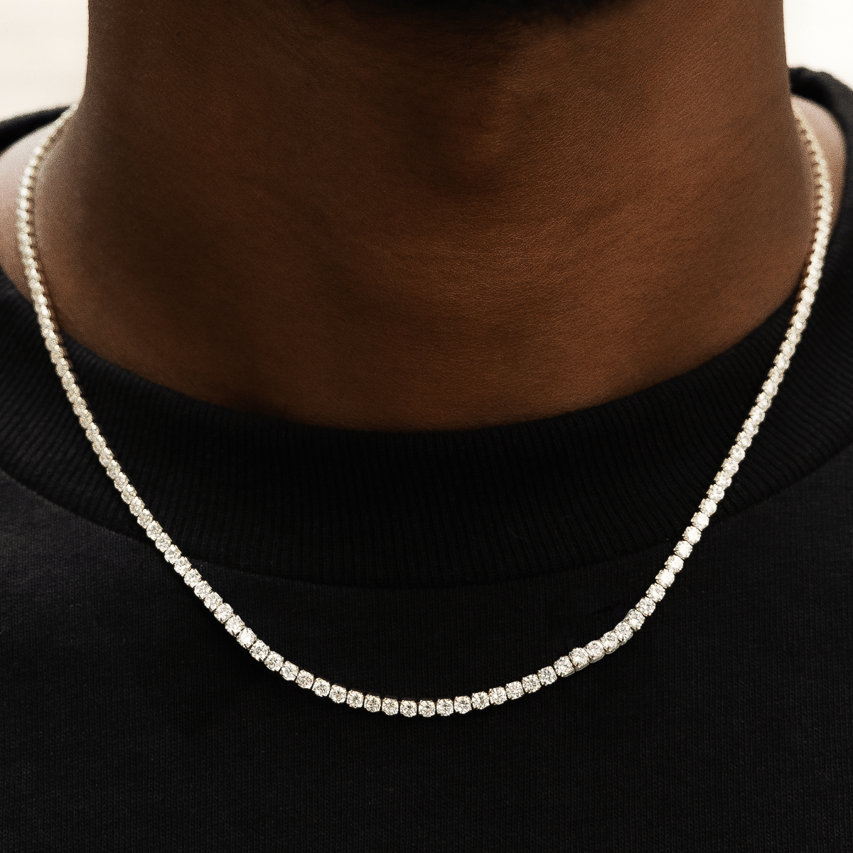 GLD Men Micro Tennis Chain in Yellow Gold