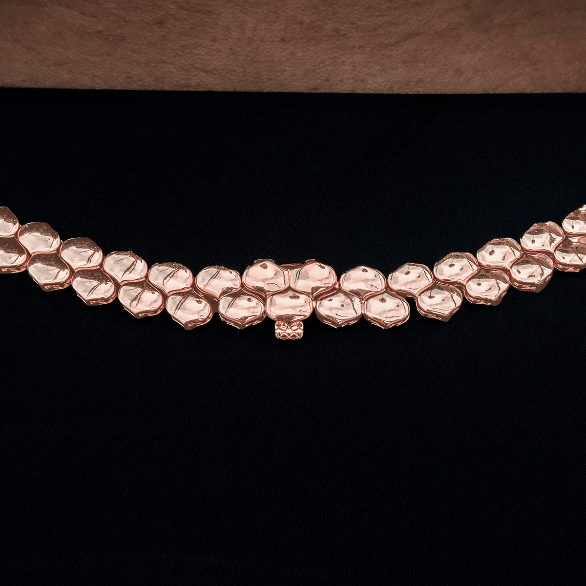 GLD PROMO - WOMEN Flat Snake Link Necklace in Rose Gold - 4 mm