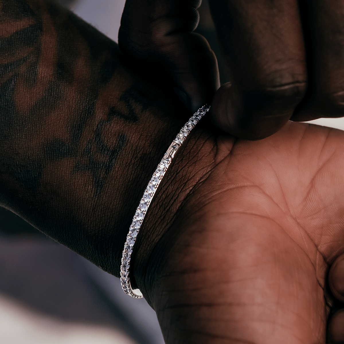 GLD PROMO Diamond Tennis Cuff Bracelet - 3 mm
