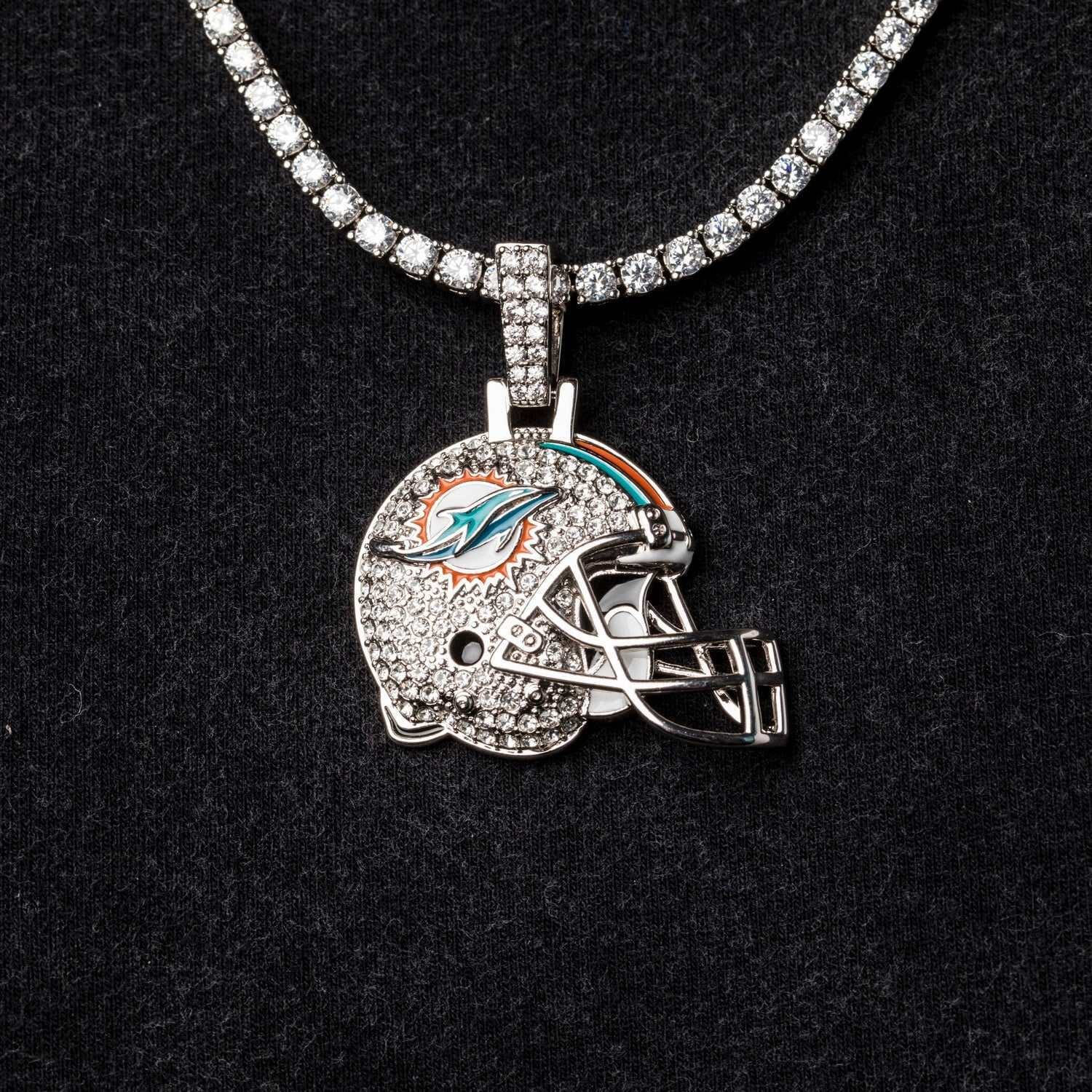 GLD PROMO Miami Dolphins Official NFL Helmet Pendant