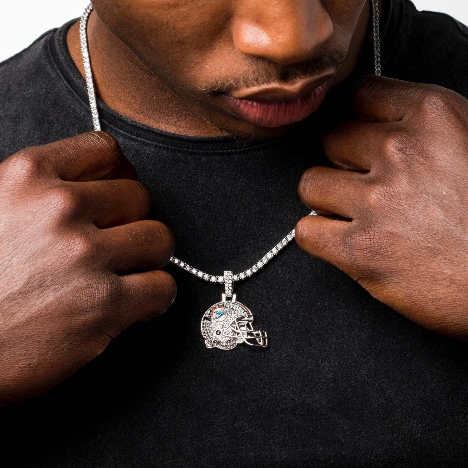GLD PROMO Miami Dolphins Official NFL Helmet Pendant