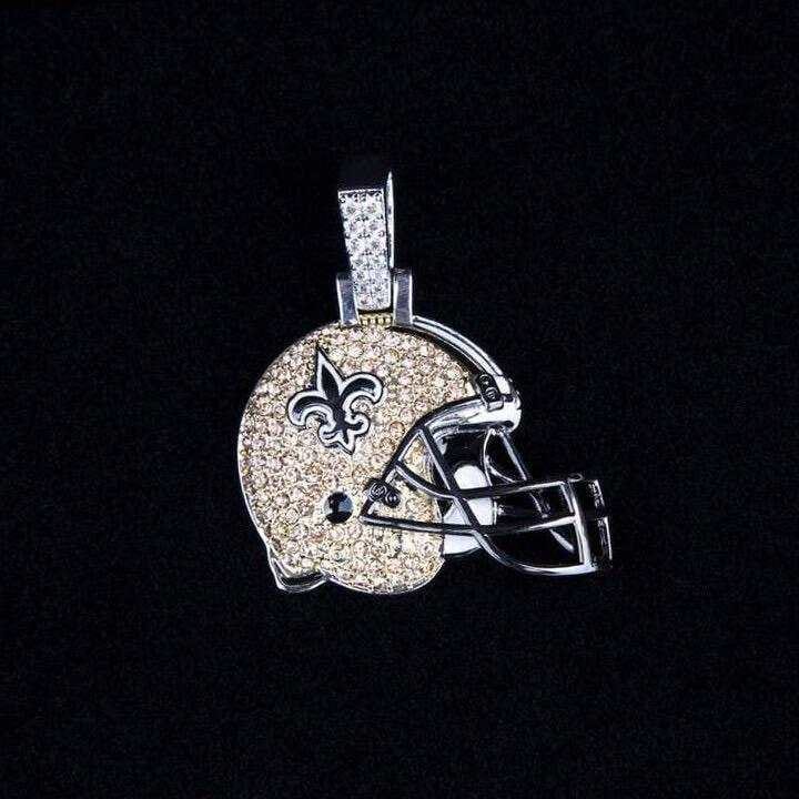GLD PROMO New Orleans Saints Official NFL Helmet Pendant