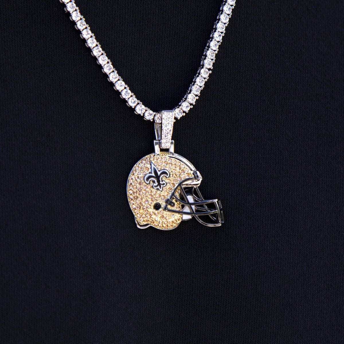 GLD PROMO New Orleans Saints Official NFL Helmet Pendant