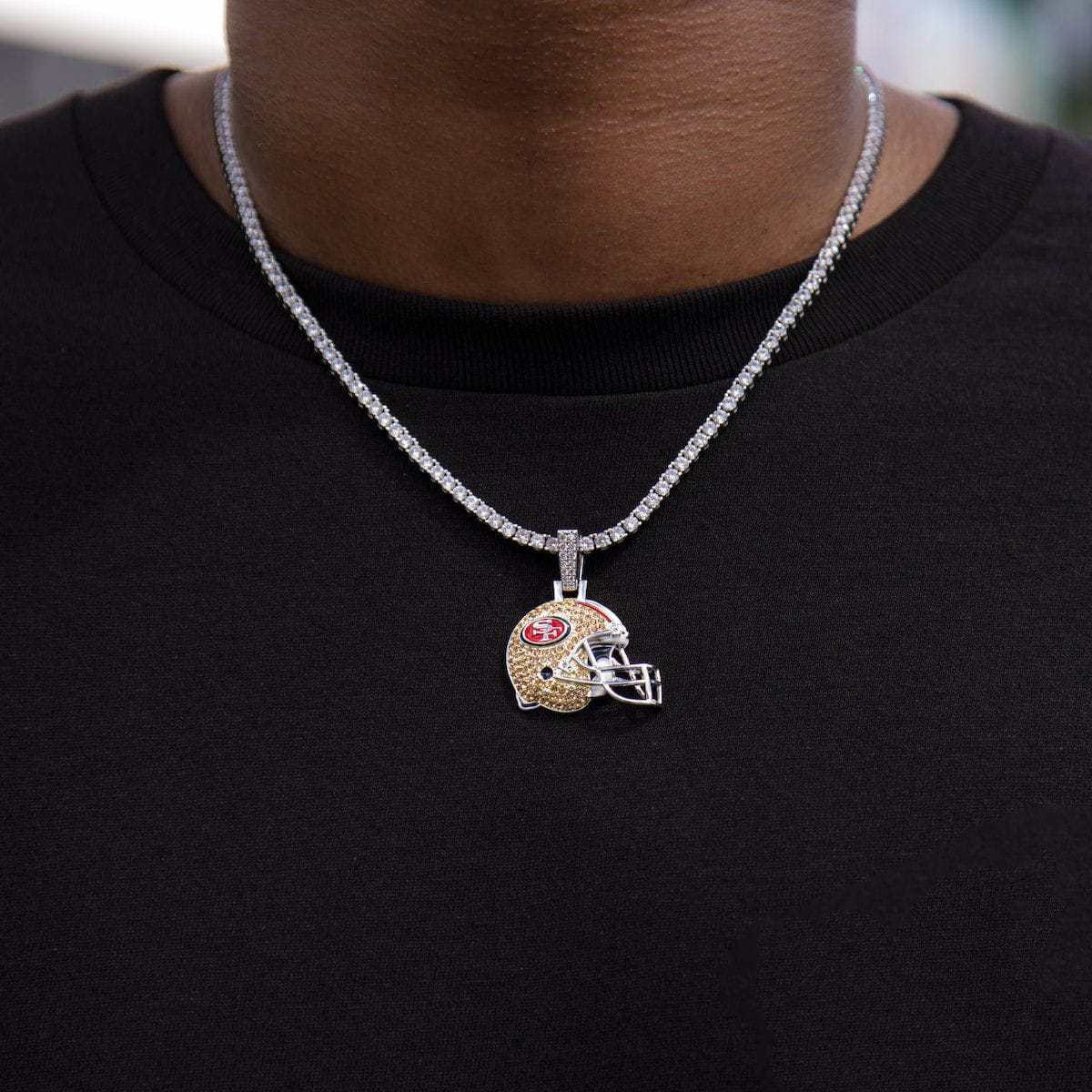 GLD PROMO San Francisco 49ers Official NFL Helmet Pendant