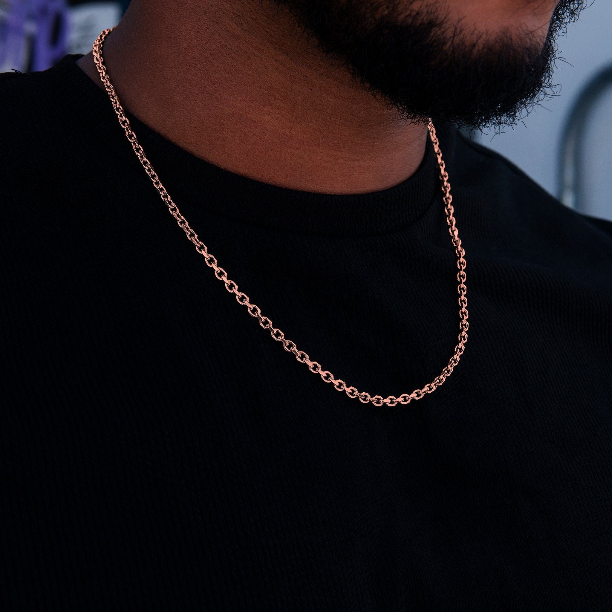 GLD PROMO 3.6 mm Open Box Chain in Rose Gold
