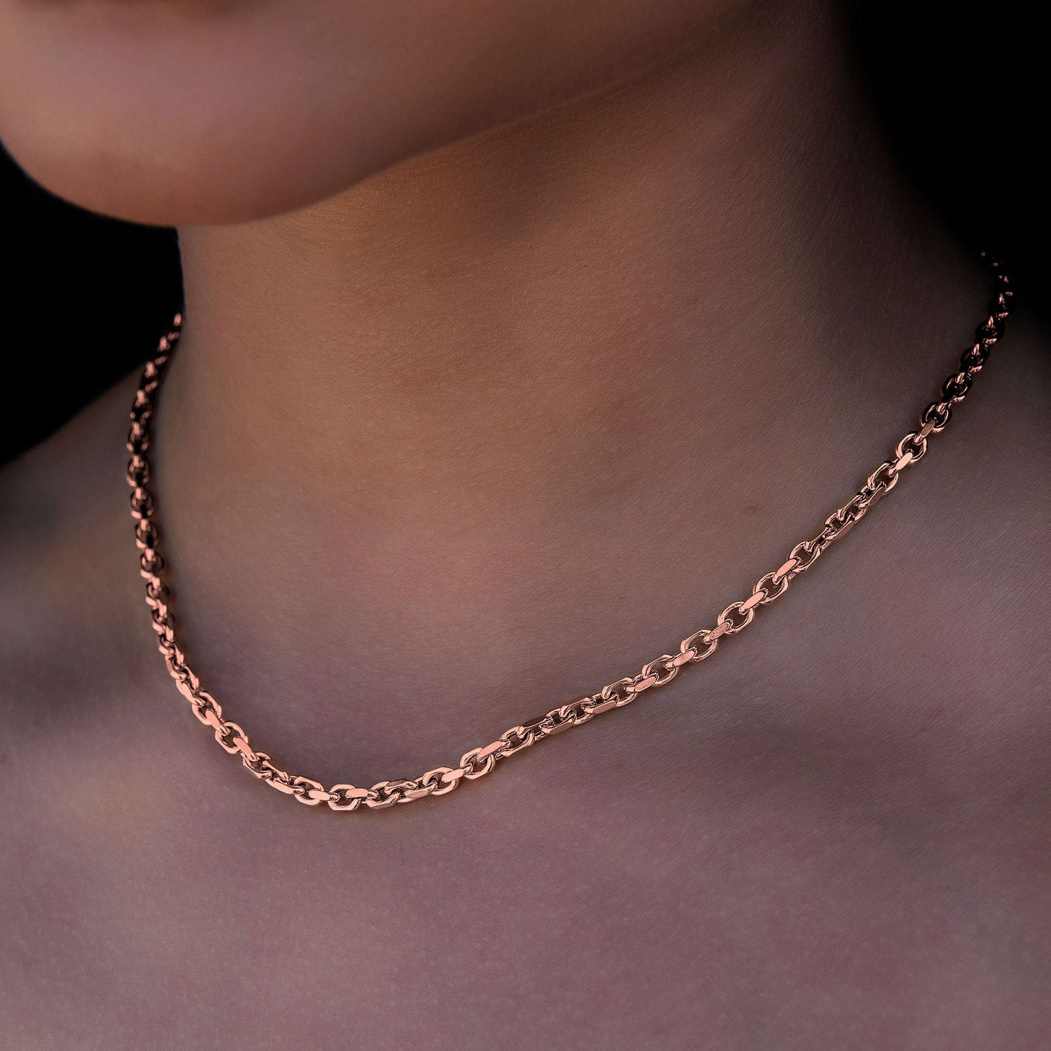 GLD PROMO - WOMEN 3.6 mm Open Box Necklace in Rose Gold