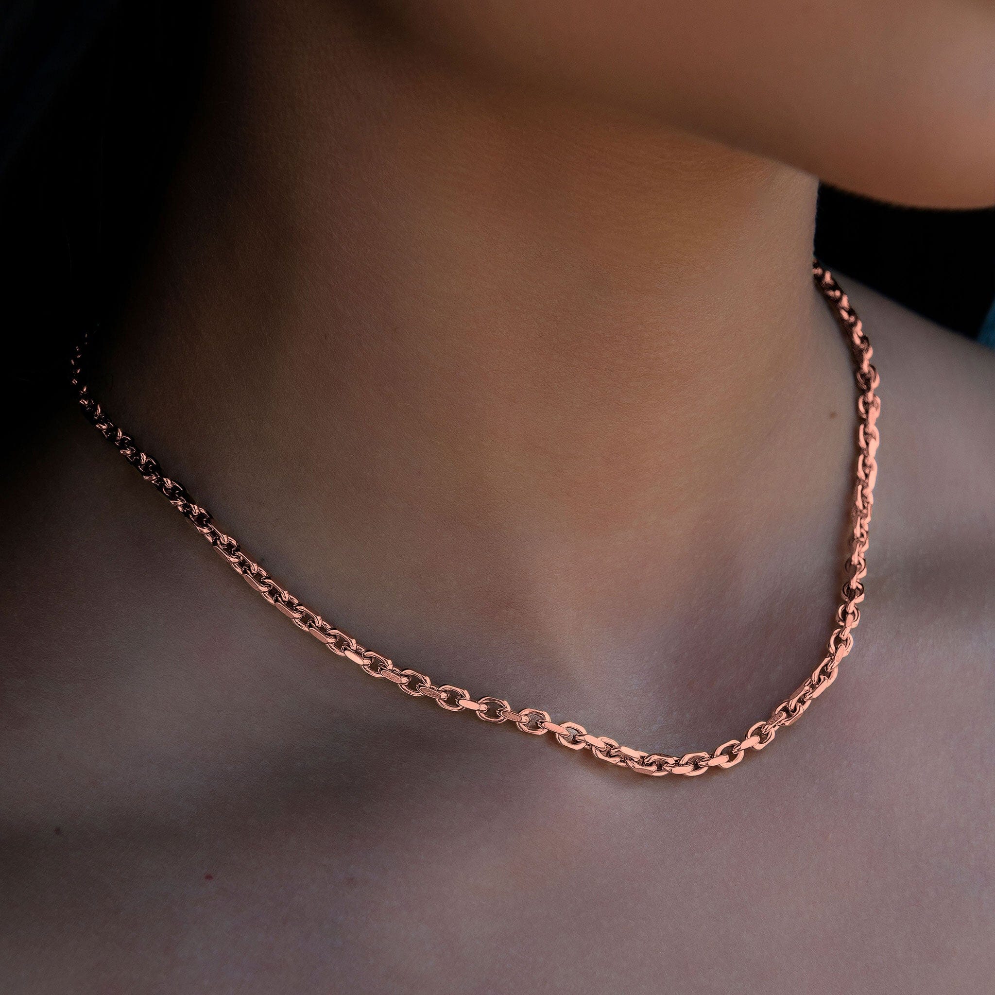 GLD PROMO - WOMEN 3.6 mm Open Box Necklace in Rose Gold
